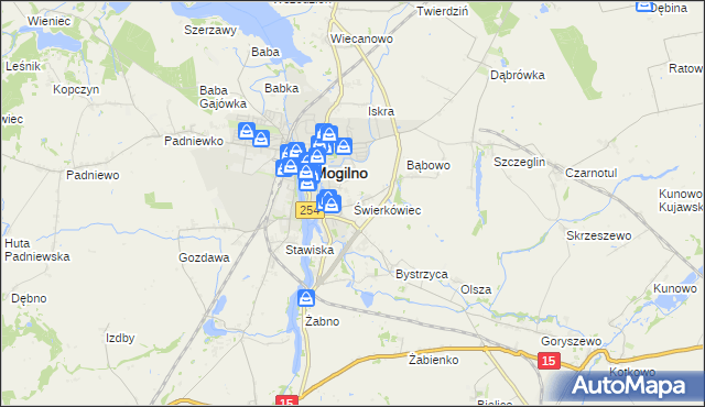 mapa Świerkówiec, Świerkówiec na mapie Targeo