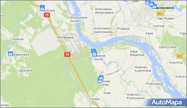 mapa Świerże Górne, Świerże Górne na mapie Targeo