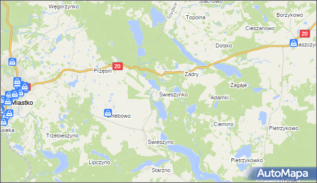 mapa Świeszynko, Świeszynko na mapie Targeo