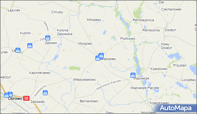 mapa Świętosław gmina Ciechocin, Świętosław gmina Ciechocin na mapie Targeo