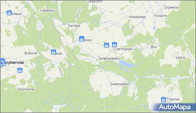 mapa Świętoszewko, Świętoszewko na mapie Targeo