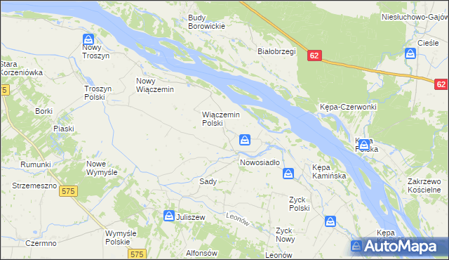 mapa Świniary gmina Słubice, Świniary gmina Słubice na mapie Targeo