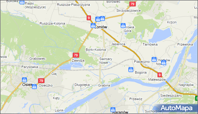 mapa Świniary Nowe, Świniary Nowe na mapie Targeo