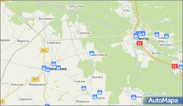 mapa Świniowice, Świniowice na mapie Targeo