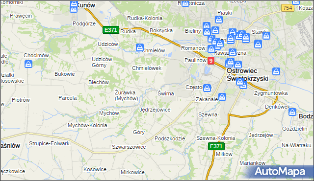 mapa Świrna, Świrna na mapie Targeo