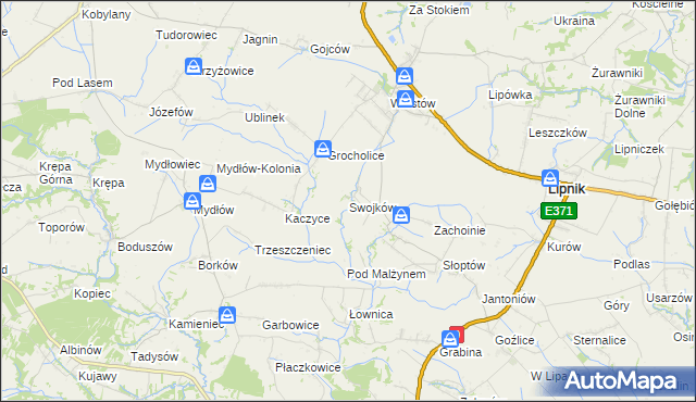 mapa Swojków gmina Lipnik, Swojków gmina Lipnik na mapie Targeo