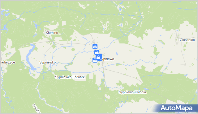 mapa Sypniewo gmina Jastrowie, Sypniewo gmina Jastrowie na mapie Targeo