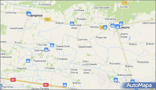 mapa Szadkówek, Szadkówek na mapie Targeo