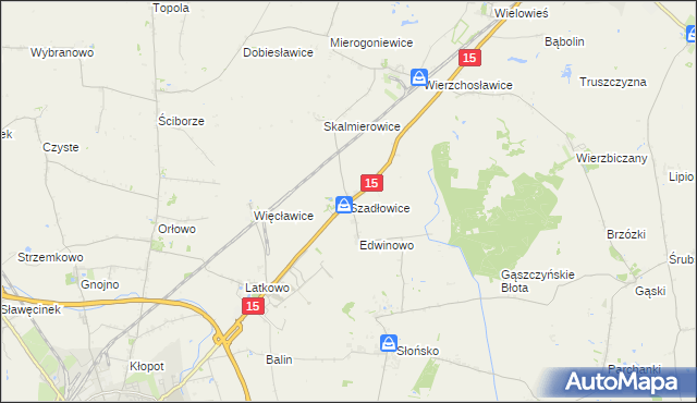 mapa Szadłowice gmina Gniewkowo, Szadłowice gmina Gniewkowo na mapie Targeo