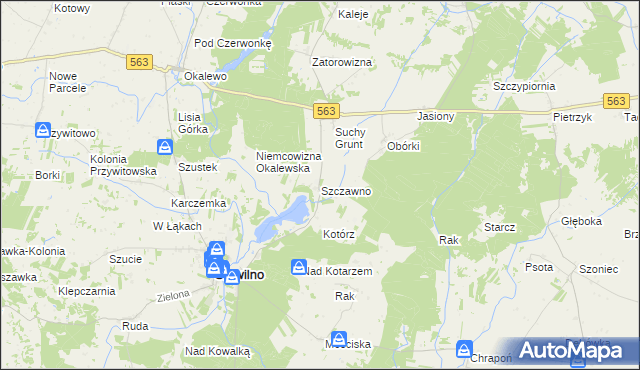 mapa Szczawno gmina Skrwilno, Szczawno gmina Skrwilno na mapie Targeo