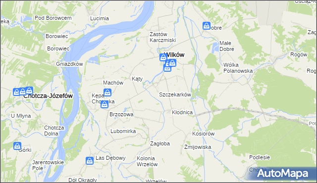 mapa Szczekarków gmina Wilków, Szczekarków gmina Wilków na mapie Targeo