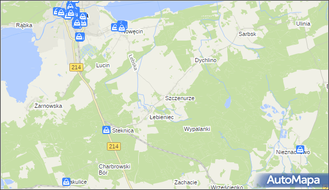 mapa Szczenurze, Szczenurze na mapie Targeo