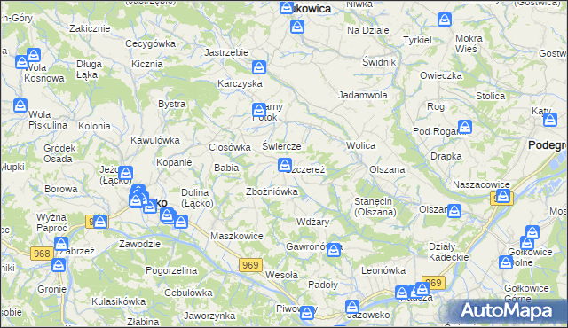 mapa Szczereż, Szczereż na mapie Targeo