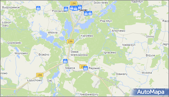 mapa Szczodrochowo gmina Skoki, Szczodrochowo gmina Skoki na mapie Targeo