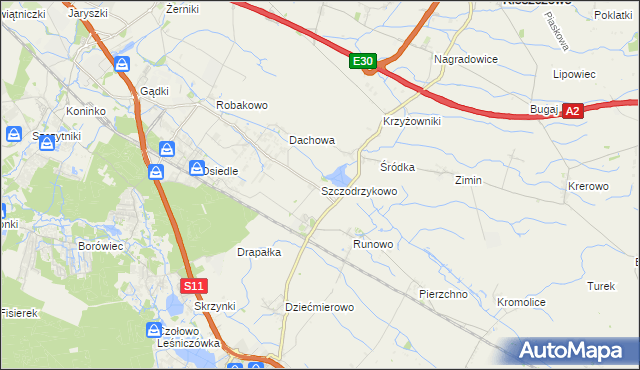 mapa Szczodrzykowo, Szczodrzykowo na mapie Targeo