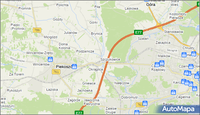 mapa Szczukowice, Szczukowice na mapie Targeo