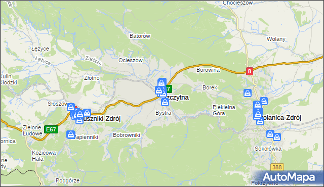 mapa Szczytna powiat kłodzki, Szczytna powiat kłodzki na mapie Targeo