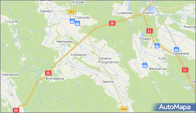 mapa Szklarka Przygodzicka, Szklarka Przygodzicka na mapie Targeo