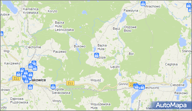 mapa Szopa, Szopa na mapie Targeo