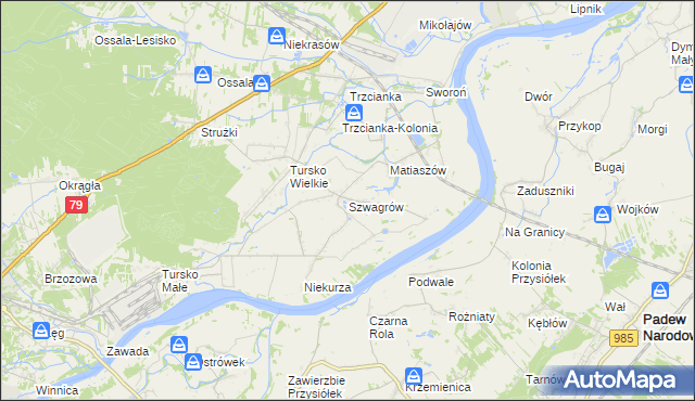 mapa Szwagrów, Szwagrów na mapie Targeo