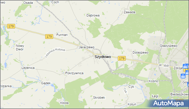 mapa Szydłowo powiat pilski, Szydłowo powiat pilski na mapie Targeo