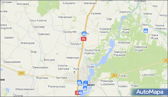 mapa Szyszyńskie Holendry, Szyszyńskie Holendry na mapie Targeo