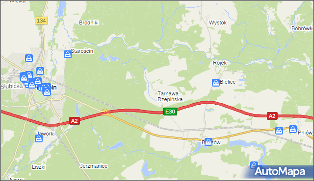 mapa Tarnawa Rzepińska, Tarnawa Rzepińska na mapie Targeo