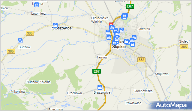mapa Tarnów gmina Ząbkowice Śląskie, Tarnów gmina Ząbkowice Śląskie na mapie Targeo