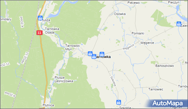 mapa Tarnówka powiat złotowski, Tarnówka powiat złotowski na mapie Targeo