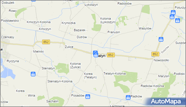 mapa Telatyn, Telatyn na mapie Targeo