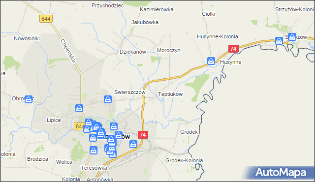 mapa Teptiuków, Teptiuków na mapie Targeo