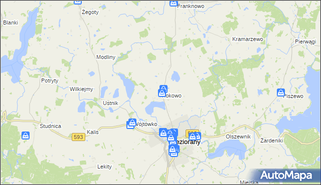 mapa Tłokowo, Tłokowo na mapie Targeo