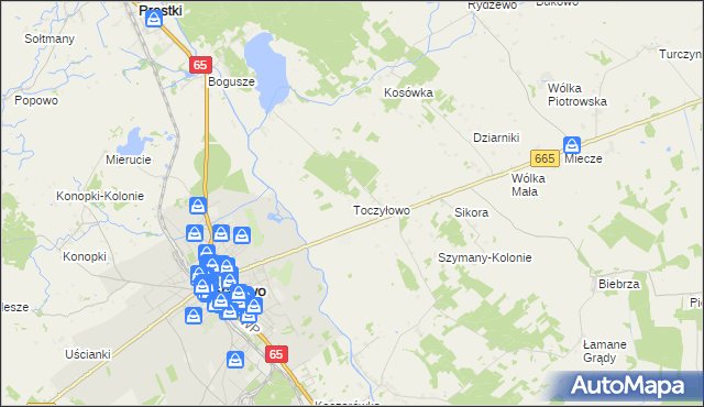 mapa Toczyłowo, Toczyłowo na mapie Targeo