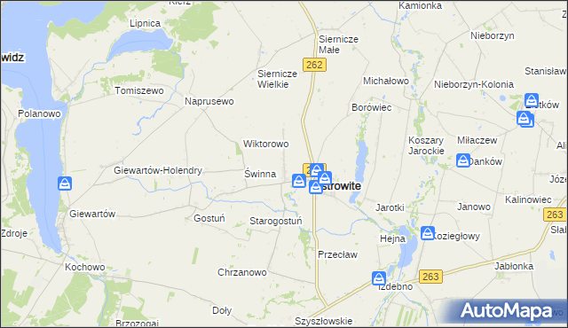 mapa Tomaszewo gmina Ostrowite, Tomaszewo gmina Ostrowite na mapie Targeo