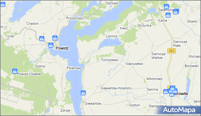 mapa Tomiszewo, Tomiszewo na mapie Targeo