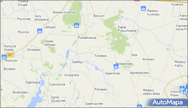 mapa Torzewo, Torzewo na mapie Targeo