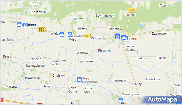 mapa Towarzystwo Czarnów, Towarzystwo Czarnów na mapie Targeo