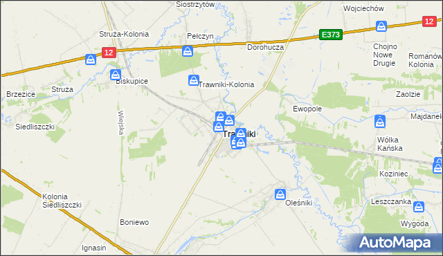 mapa Trawniki powiat świdnicki, Trawniki powiat świdnicki na mapie Targeo