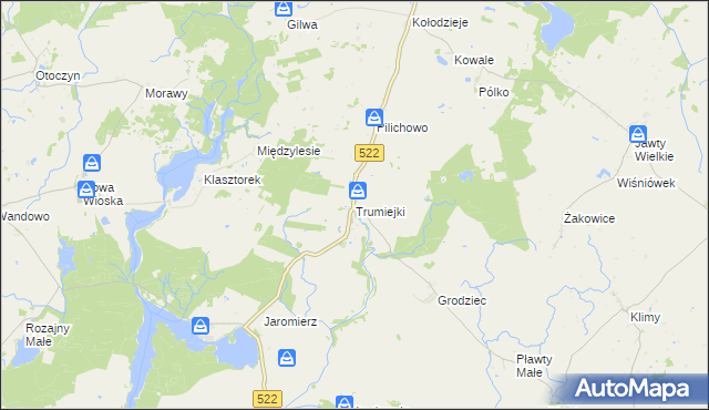 mapa Trumiejki, Trumiejki na mapie Targeo