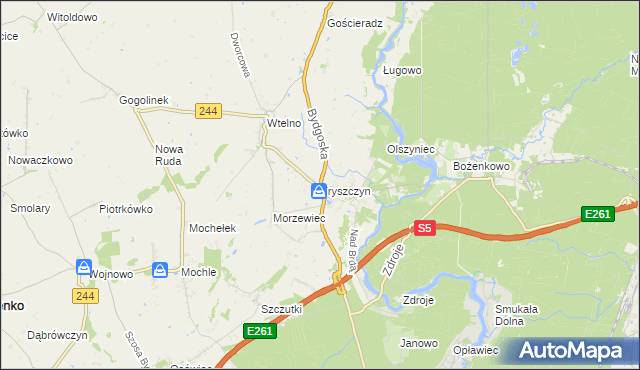 mapa Tryszczyn, Tryszczyn na mapie Targeo