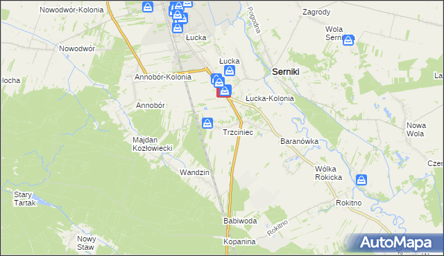 mapa Trzciniec gmina Lubartów, Trzciniec gmina Lubartów na mapie Targeo