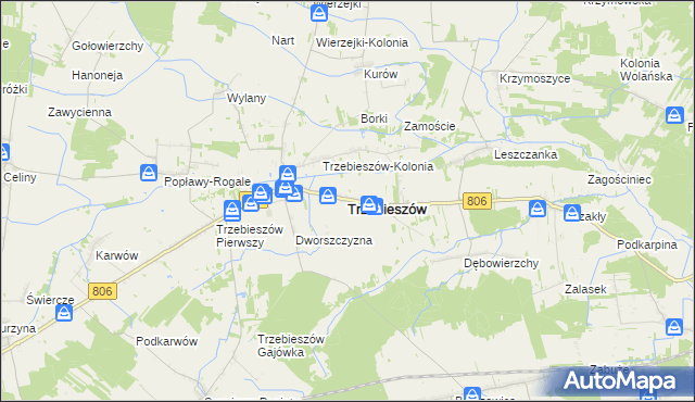 mapa Trzebieszów, Trzebieszów na mapie Targeo