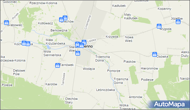 mapa Trzemcha Dolna, Trzemcha Dolna na mapie Targeo