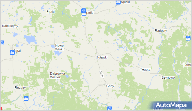 mapa Tuławki, Tuławki na mapie Targeo