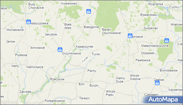 mapa Tuniki, Tuniki na mapie Targeo