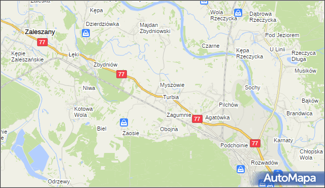 mapa Turbia, Turbia na mapie Targeo