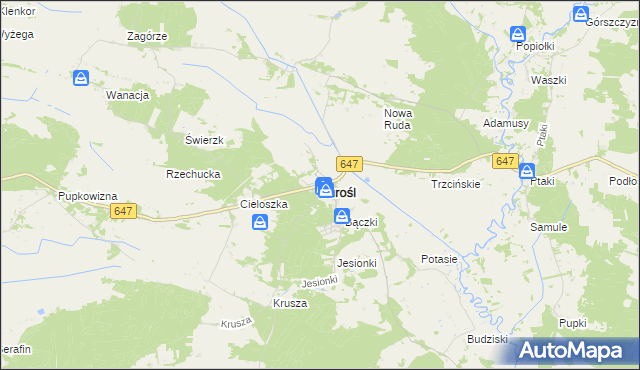 mapa Turośl powiat kolneński, Turośl powiat kolneński na mapie Targeo