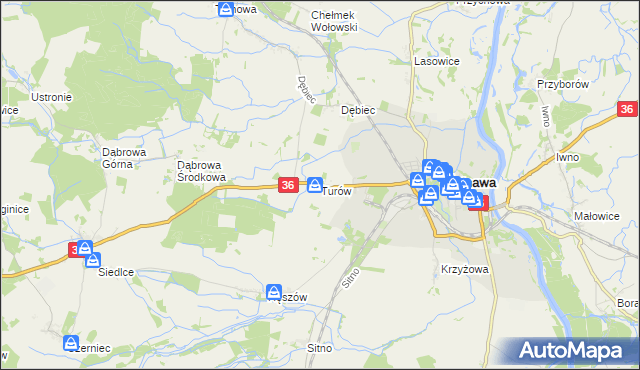 mapa Turów gmina Ścinawa, Turów gmina Ścinawa na mapie Targeo