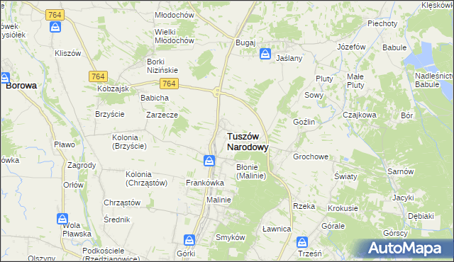 mapa Tuszów Narodowy, Tuszów Narodowy na mapie Targeo