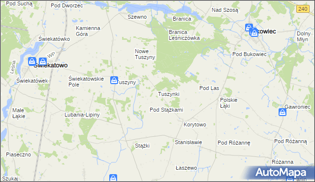 mapa Tuszynki, Tuszynki na mapie Targeo